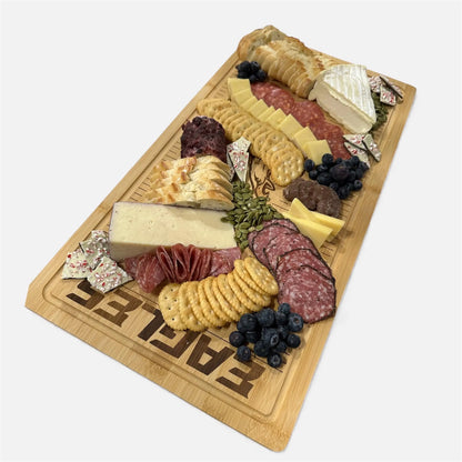 Football Field Cheese Board – Custom Engraved - Any Team or Logo – Game Day Charcuterie – Party Serving Board / Hostess Gift