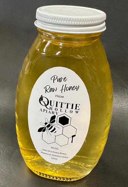 Raw Honey in a 1 lb glass jar