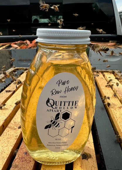 Raw Honey in a 1 lb glass jar