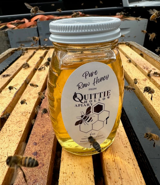 Raw Honey in a 8 oz glass jar