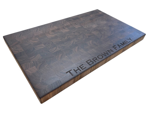 Walnut Butcher Block Cutting Board XL – Custom Engraved (22" x 13")