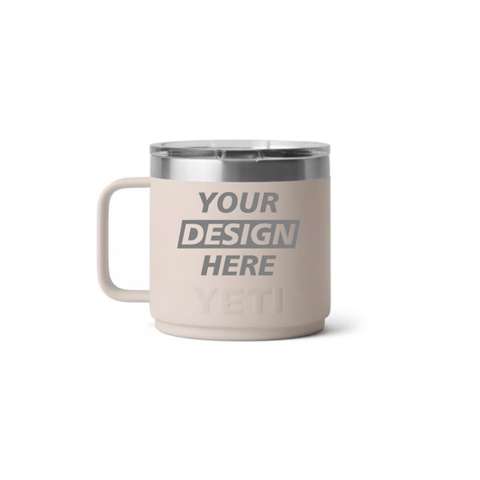 YETI Rambler 14 oz Stackable Mug – Custom Laser Engraved (12 Unit Minimum)
